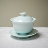 Shadowy Blue Glaze Porcelain Gaiwan 100ml  Teaware- Cha Moods