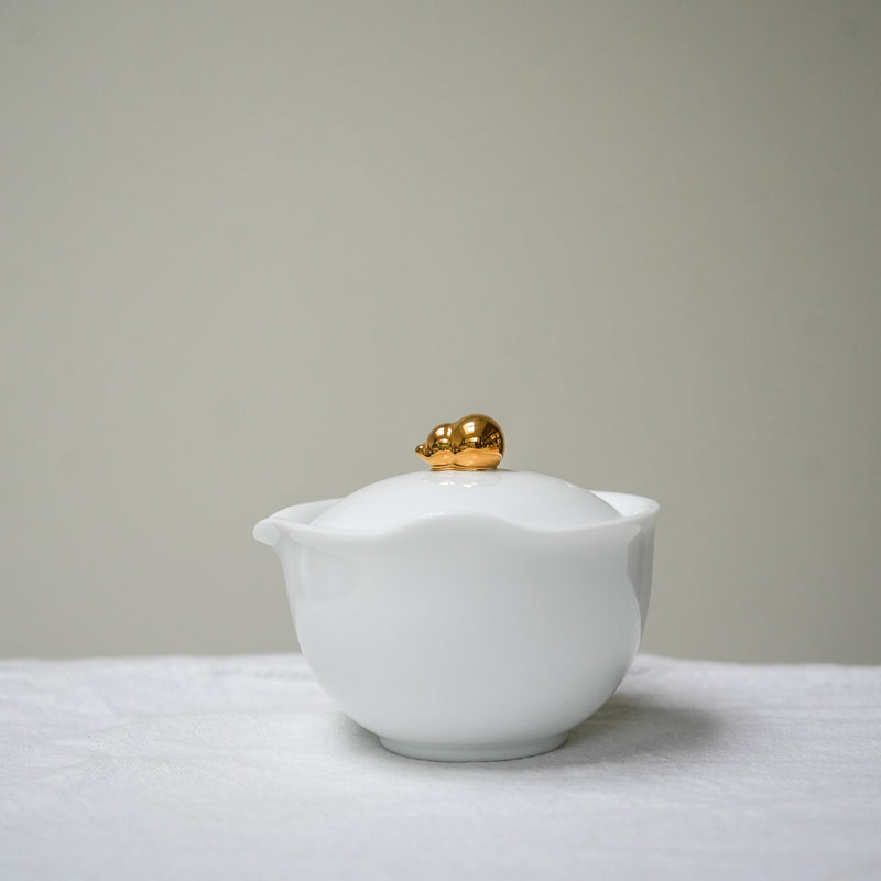 Golden Hulu modern style Gaiwan 120ml  Teaware- Cha Moods