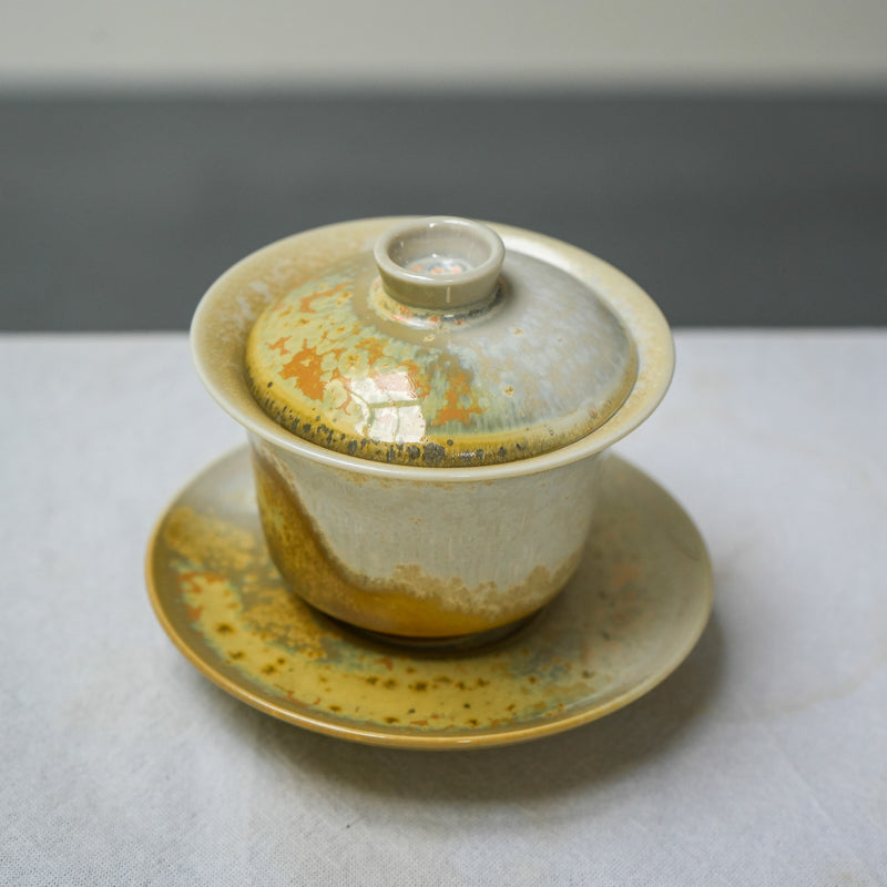 Watercolor 'Golden Sunset ' Gaiwan 120ml Teaware- Cha Moods